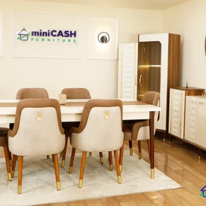 غرفة سفرة رويال وايت – فخامة ملكية بتصميم أنيق